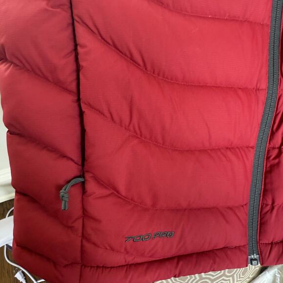 North Face 700 Pro Vest Men's Small Red Goose Down Insulated Full Zip Outerwear - Picture 7 of 7